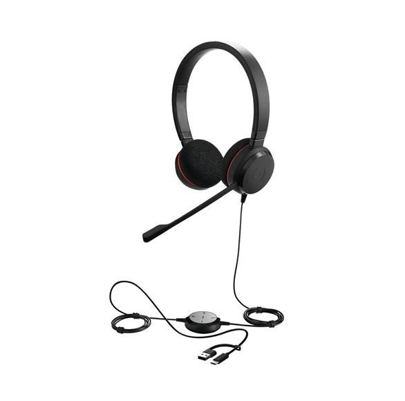 Casti cu microfon Jabra Evolve 20 UC Stereo, Adaptor USB-C/А 