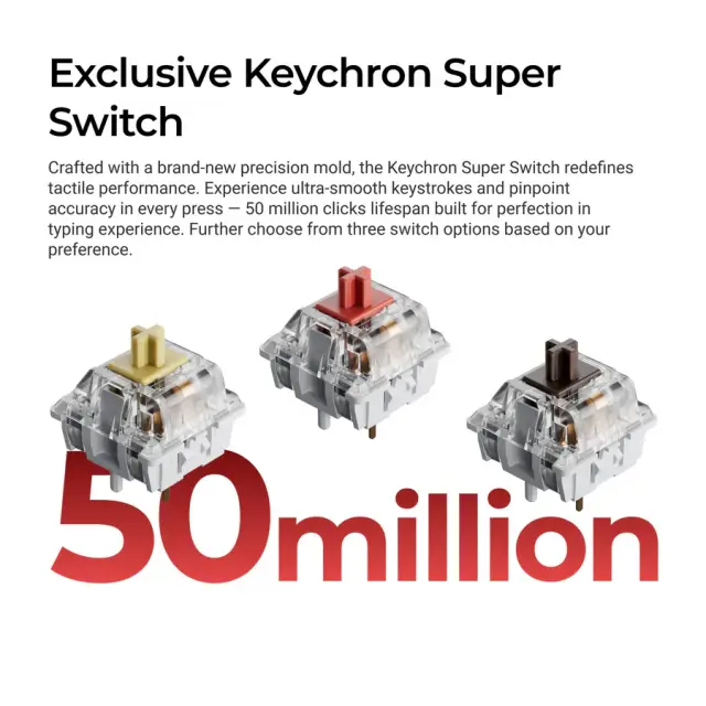 Mechanical Keyboard Keychron C3 Pro 8K QMK - Super Red Switch, Hot-Swappable, RGB 