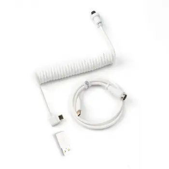 Cable Keychron Coiled Aviator Cable Angled USB-C - White