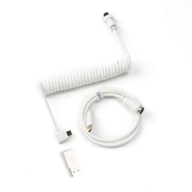 Cable Keychron Coiled Aviator Cable Angled USB-C - White 