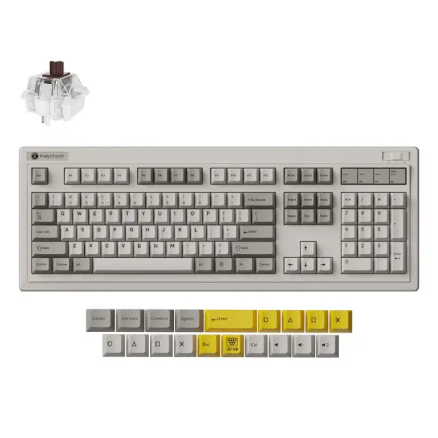 Wireless Mechanical Keyboard Keychron R6 QMK Retro - Super Brown Switch 