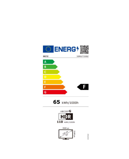 METZ TV 50" UHD LED SMART TV, 4K Ultra HD, Google TV, Frameless 