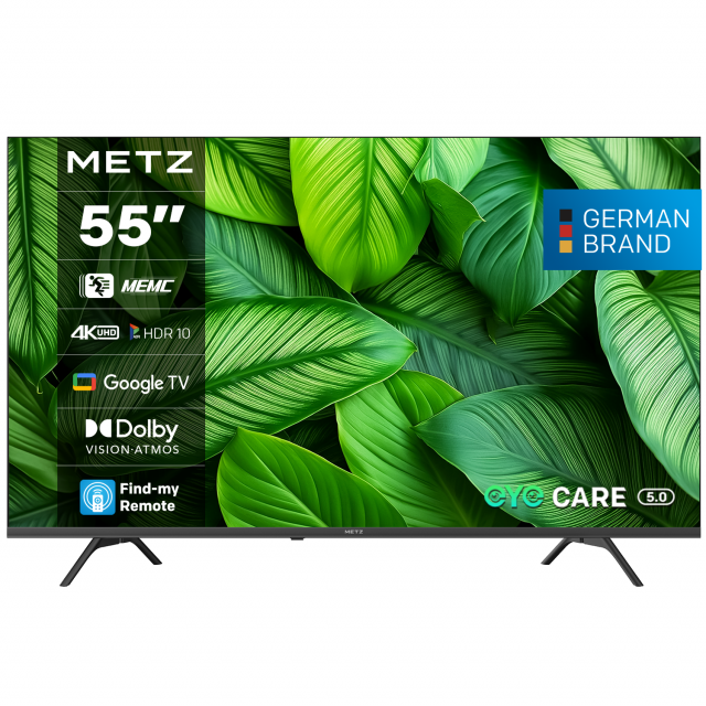 METZ Телевизор 55" UHD LED SMART TV,4K, Google TV, Frameless,2x10W 