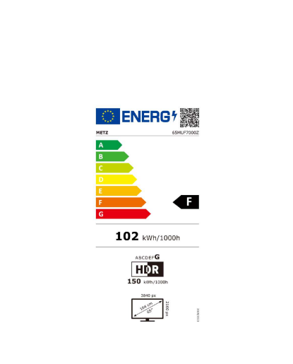 METZ Телевизор 65" UHD LED SMART TV, 4K, Google TV, Frameless 