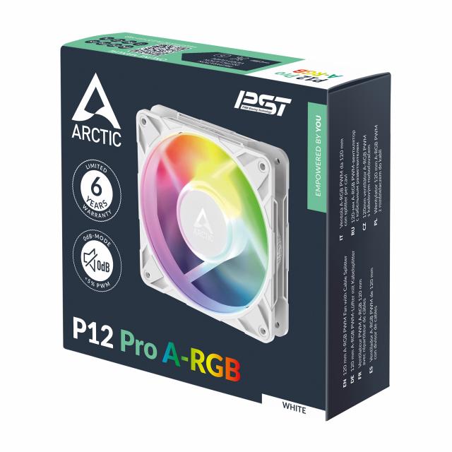 Fan ARCTIC P12 Pro White A-RGB 120mm PWM 