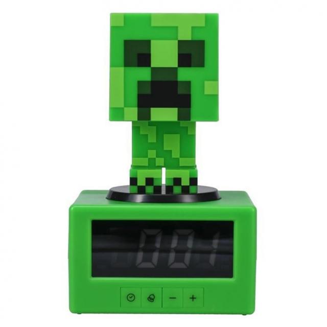 Часовник с аларма Paladone: Minecraft - Creeper Icon Alarm Clock, PP11369MCFV3 
