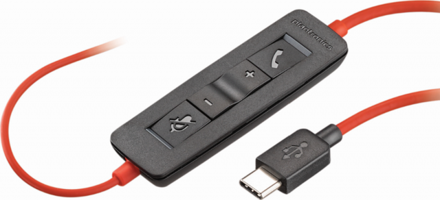 Слушалки с микрофон Poly Blackwire 3225 Stereo USB-C Headset+3.5mm Plug + USB-C/A Adapter 