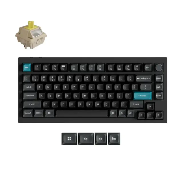 Wireless Mechanical Keyboard Keychron Q1 Ultra 8K Black - Silk POM Switch Banana 