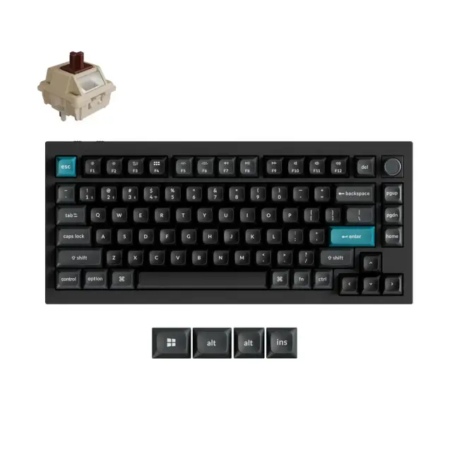 Wireless Mechanical Keyboard Keychron Q1 Ultra 8K Black - Silk POM Switch Brown 