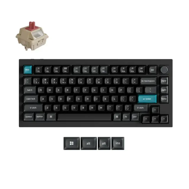 Wireless Mechanical Keyboard Keychron Q1 Ultra 8K Black - Silk POM Switch Red 