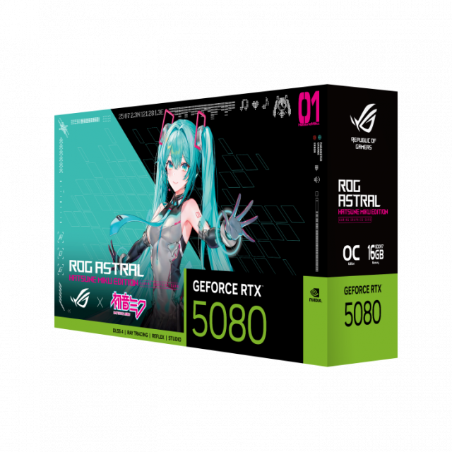 Graphic card ASUS ROG ASTRAL RTX 5080 OC 16GB GDDR7 Hatsune Miku Edition 