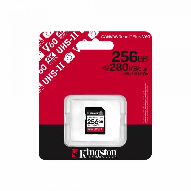 Карта памет Kingston Canvas React Plus V60 UHS-II 256GB 
