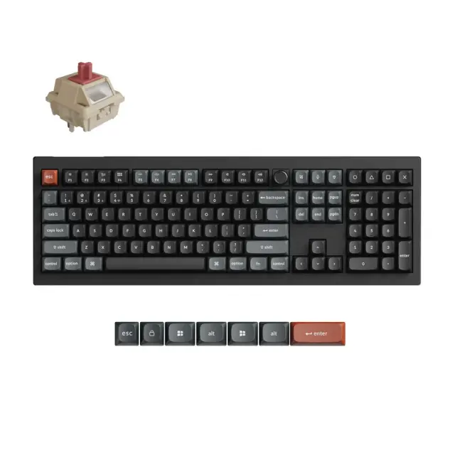 Wireless Mechanical Keyboard Keychron V6 Ultra 8K - Silk POM Switch Red 