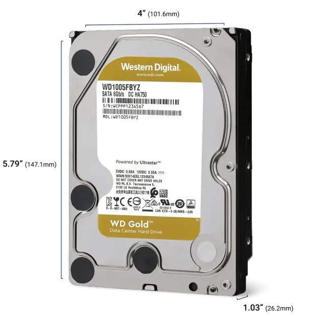 Хард диск WD Gold Enterprise, 14TB, 512MB Cache, SATA3, WD142KRYZ 