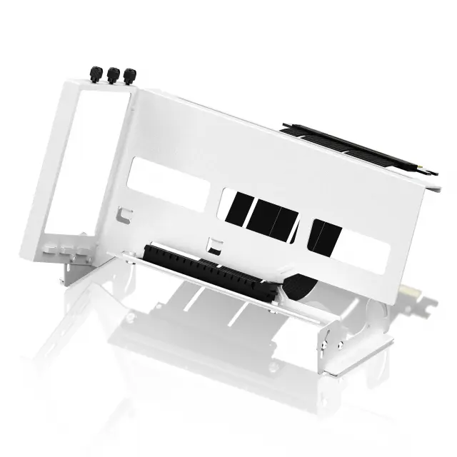 EZDIY-FAB Vertical PCIe 4.0 GPU Mount Bracket Graphic Card Holder 45° Riser Cable - White 