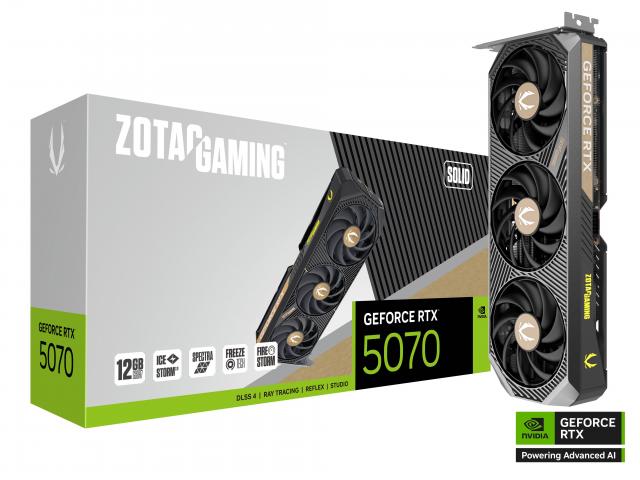 Видео карта ZOTAC GAMING RTX 5070 Solid 12GB GDDR7 