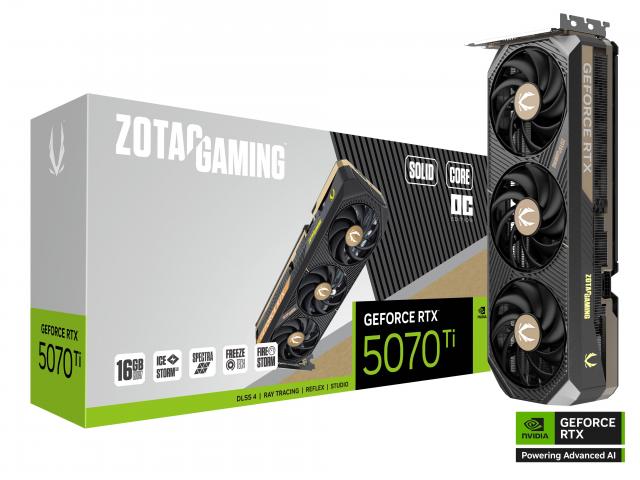 Видео карта ZOTAC GAMING RTX 5070 TI Solid Core OC 16GB GDDR7 