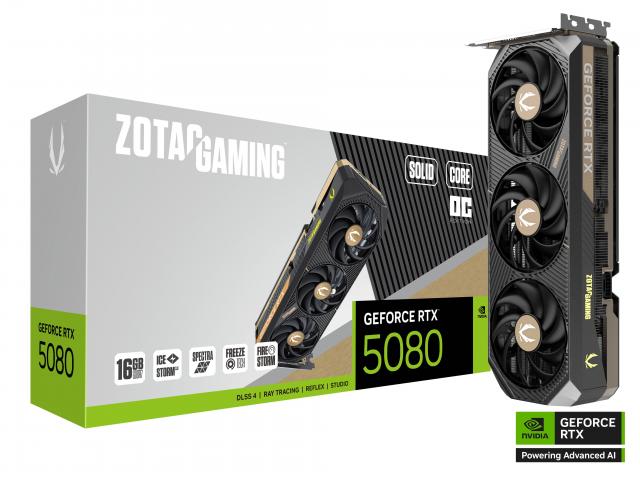 Видео карта ZOTAC GAMING RTX 5080 Solid Core OC 16GB GDDR7 