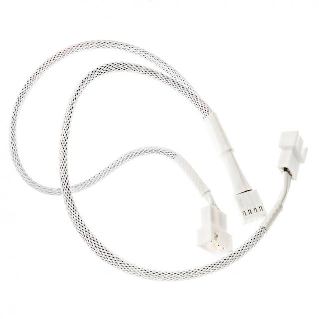 Кабел Kolink PWM 1-2 Сплитер - 35 cm, оплетен, Бял 